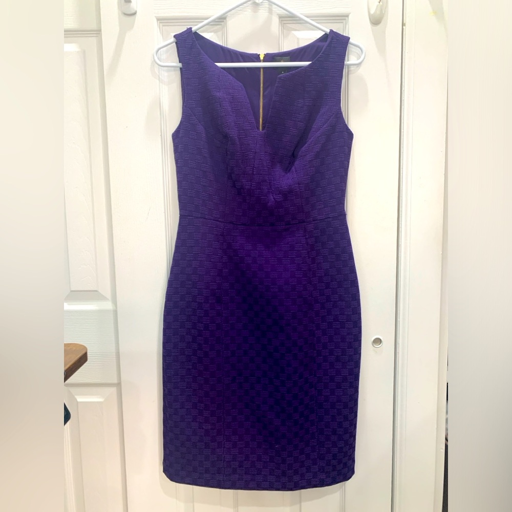 Worthington purple dress with collar cutout